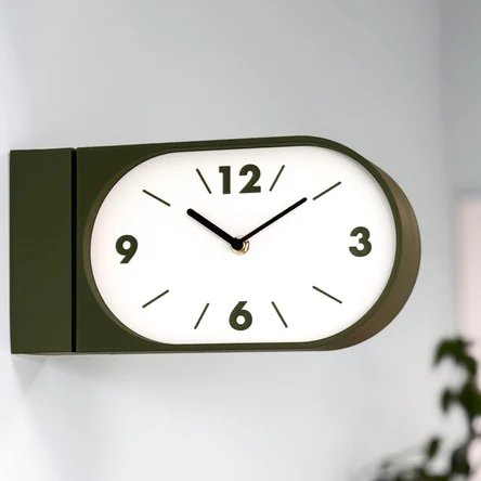 Настенные двусторонние часы, оливковые